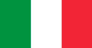 a flag of italy with a red white and green stripe